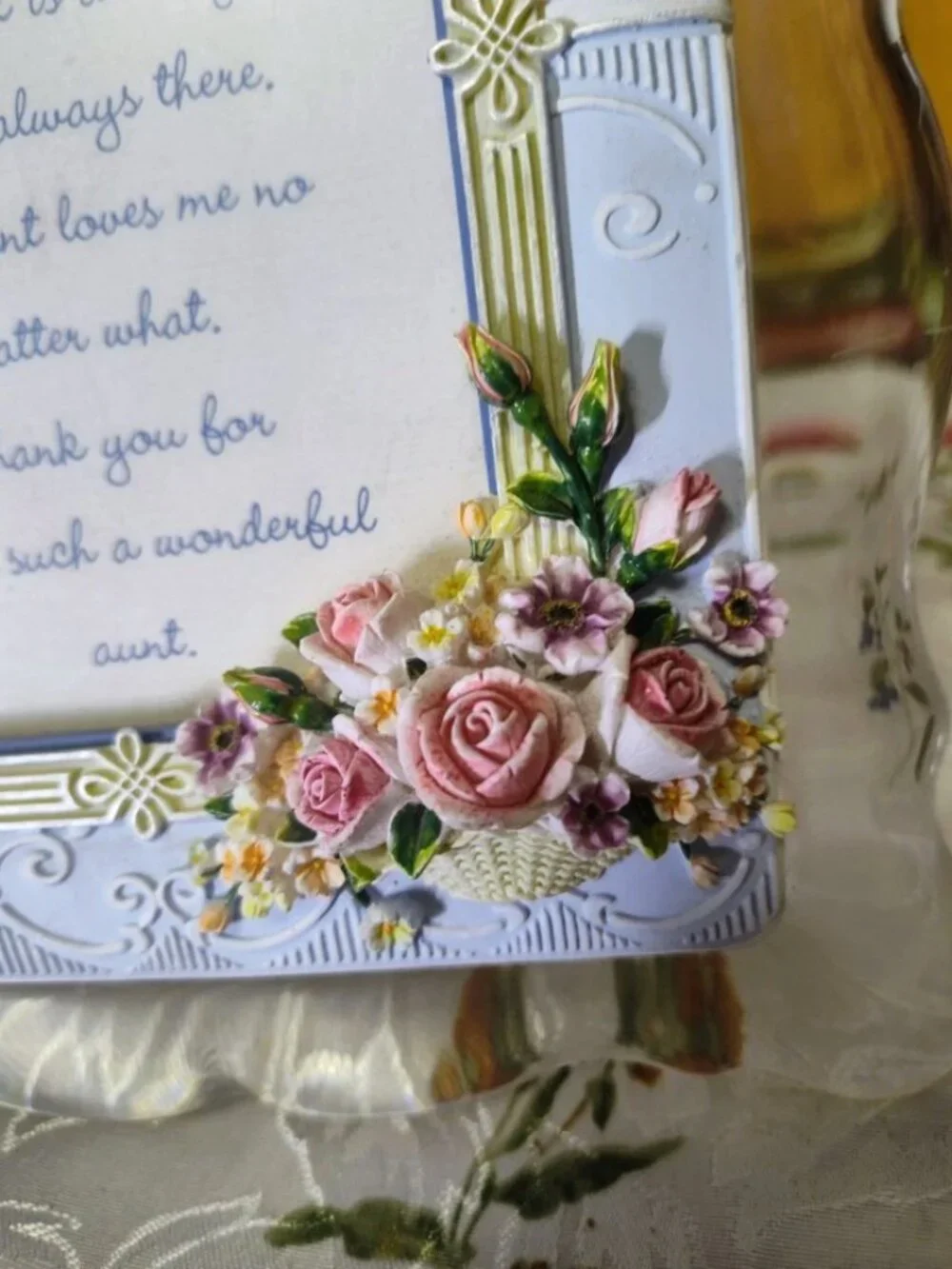 Vtg Musical My Special Aunt Picture Decor Frame Plays You are My Sunshine
